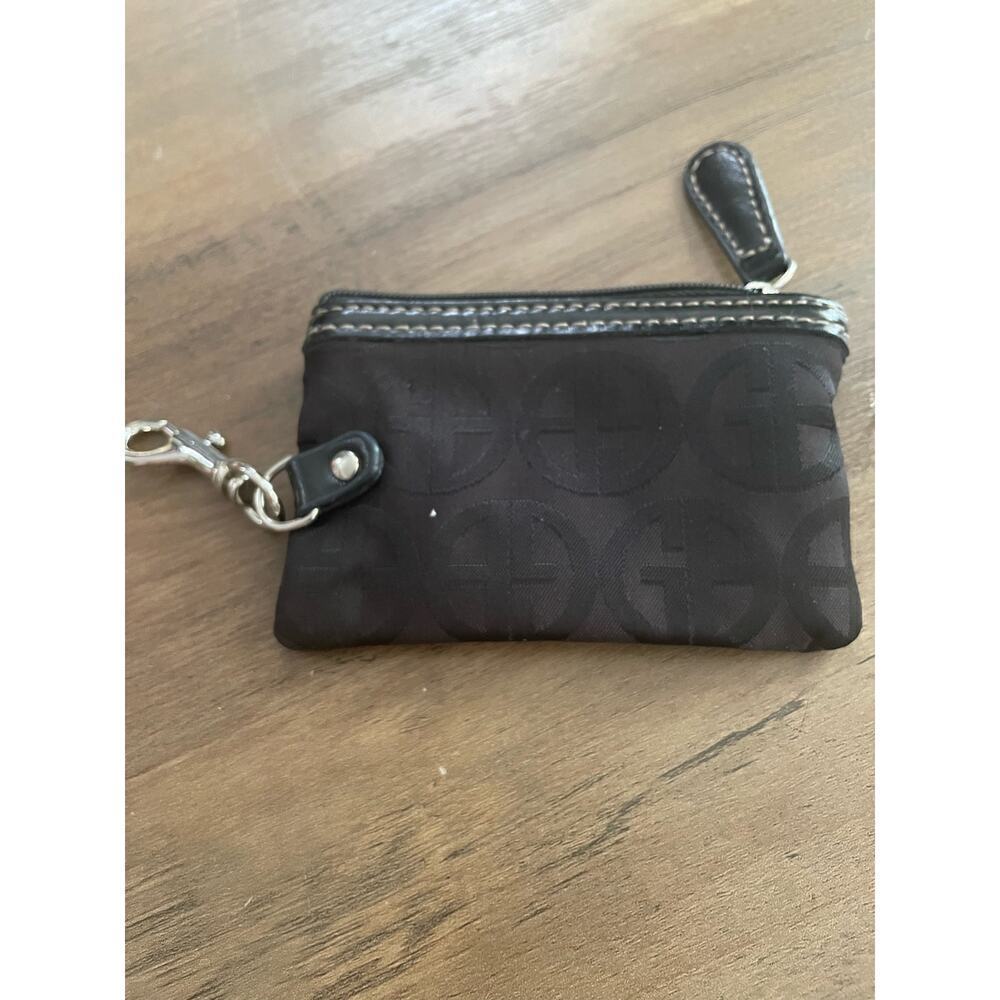 Gianni Bini Black & Silver Simple Keychain Card Wallet